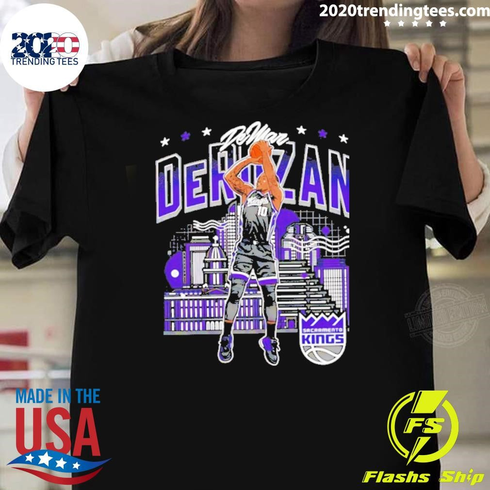 Demar Derozan Nba Sacramento Kings Skyline Shirt Unisex T-shirt, Sweatshirt, Hoodie, Long Sleeve Tee - T-Shirt, Sweatshirt, Hoodie