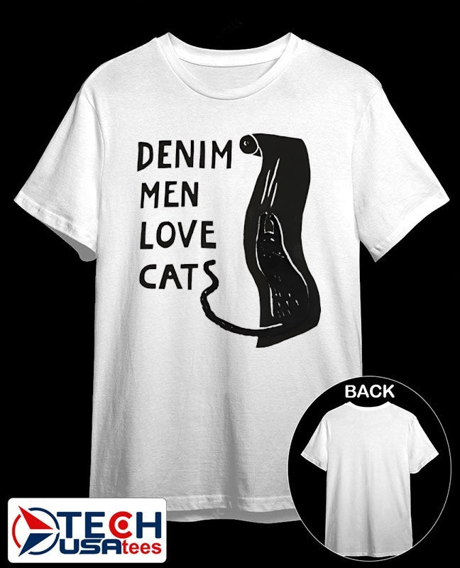 Denim men love cats shirt Unisex T-shirt, Sweatshirt, Hoodie, Long Sleeve Tee - T-Shirt, Sweatshirt, Hoodie