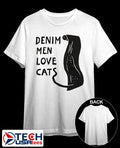 Denim men love cats shirt Unisex T-shirt, Sweatshirt, Hoodie, Long Sleeve Tee - T-Shirt, Sweatshirt, Hoodie