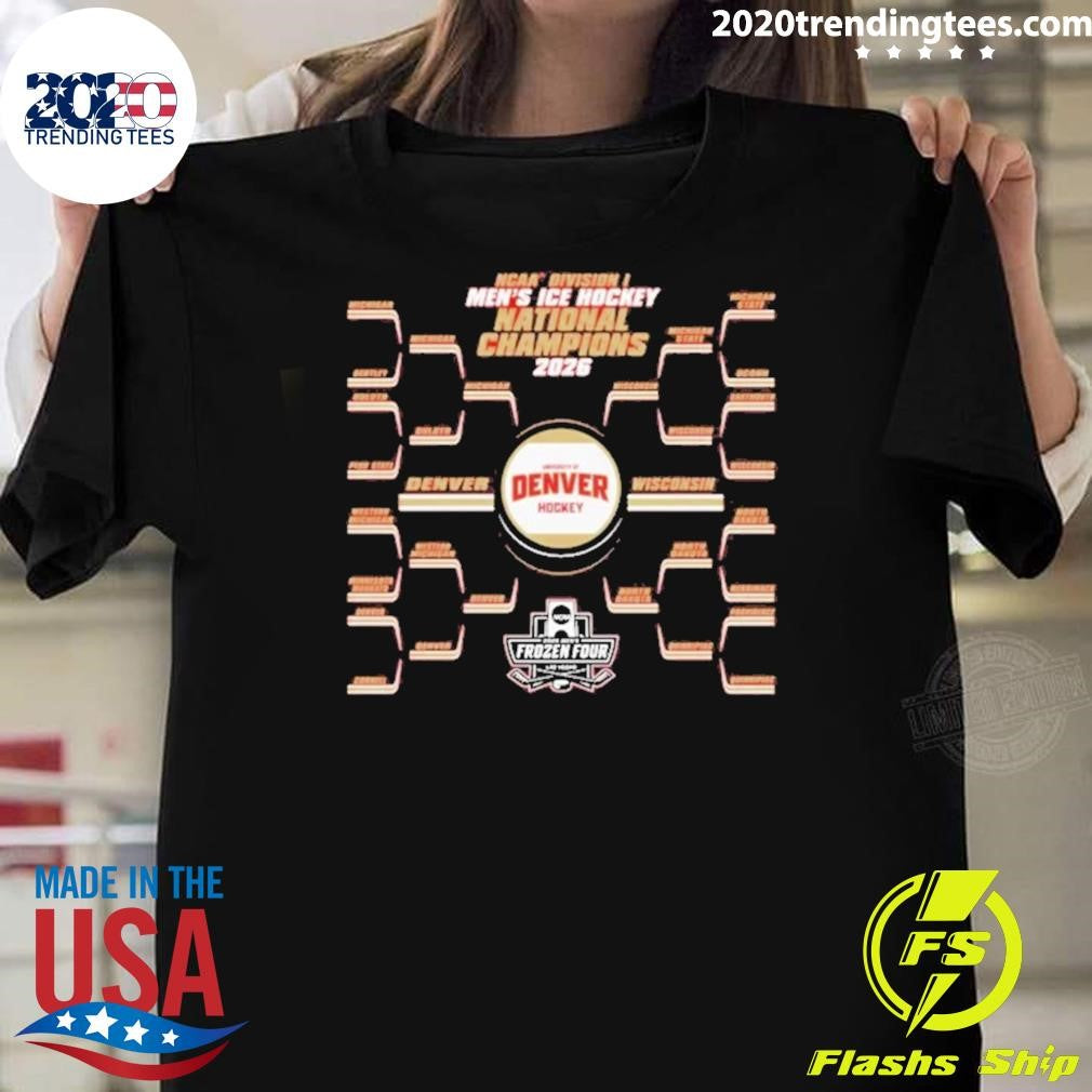 Denver Pioneers Blue 84 Unisex 2026 NCAA Frozen Four Mens Ice Hockey National Champions Bracket Shirt - T-Shirt, Sweatshirt, Hoodie