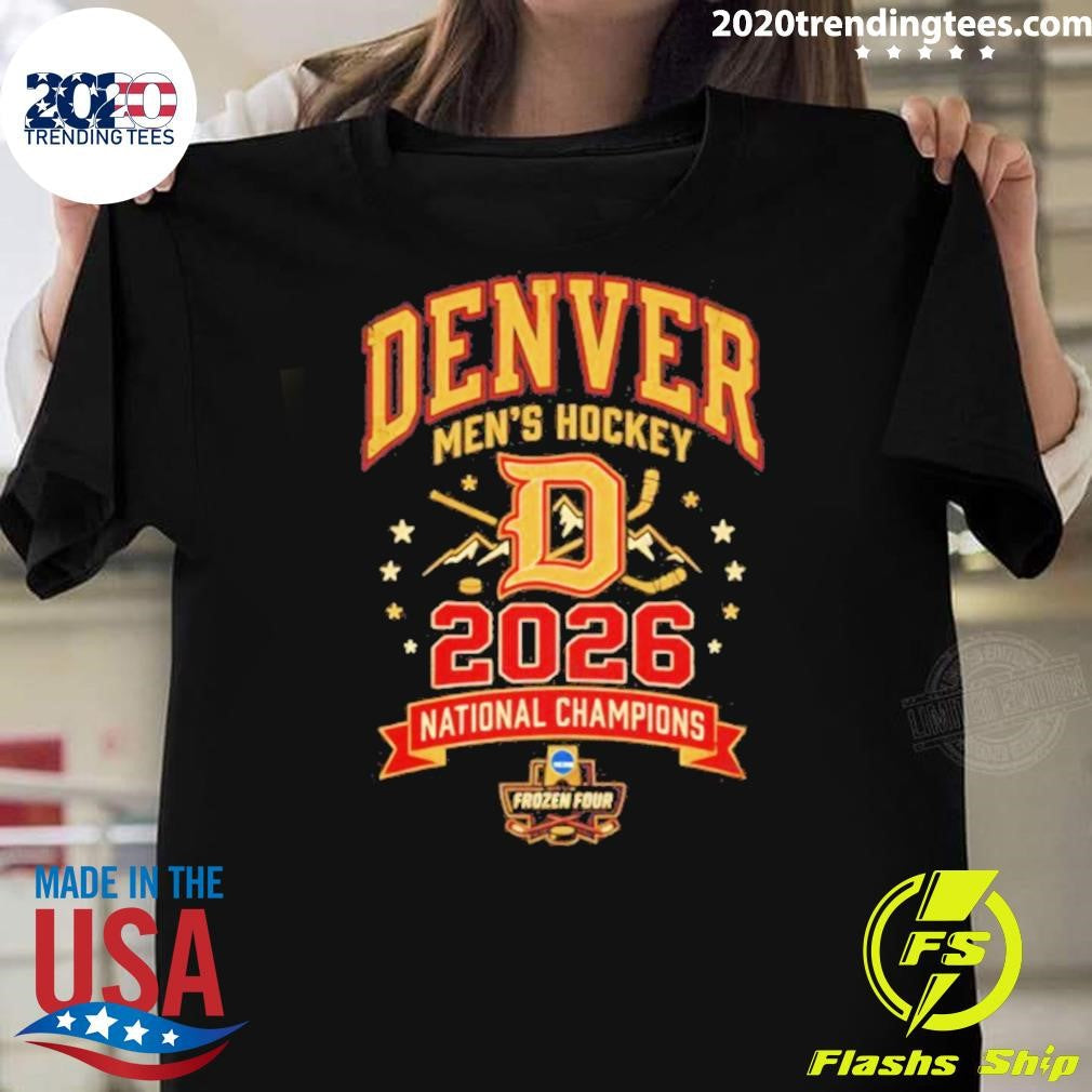 Denver Pioneers Mens Hockey National Champions 2026 Shirt Unisex T-shirt, Sweatshirt, Hoodie, Long Sleeve Tee - T-Shirt, Sweatshirt, Hoodie