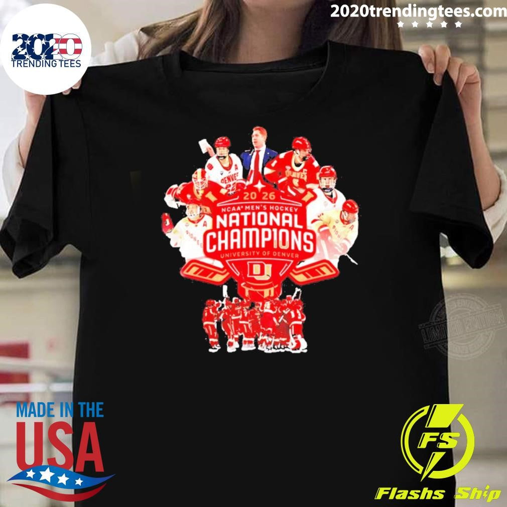 Denver Pioneers Mens Ice Hockey 2026 National Champions Player Collage Shirt Unisex T-shirt, Sweatshirt, Hoodie, Long Sleeve Tee - T-Shirt, Sweatshirt, Hoodie