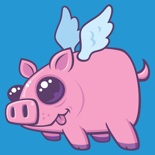 Derpy Kawaii Flying Piggy Cutie Unisex T-shirt, Sweatshirt, Hoodie, Long Sleeve Tee - T-Shirt, Sweatshirt, Hoodie