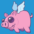 Derpy Kawaii Flying Piggy Cutie Unisex T-shirt, Sweatshirt, Hoodie, Long Sleeve Tee - T-Shirt, Sweatshirt, Hoodie