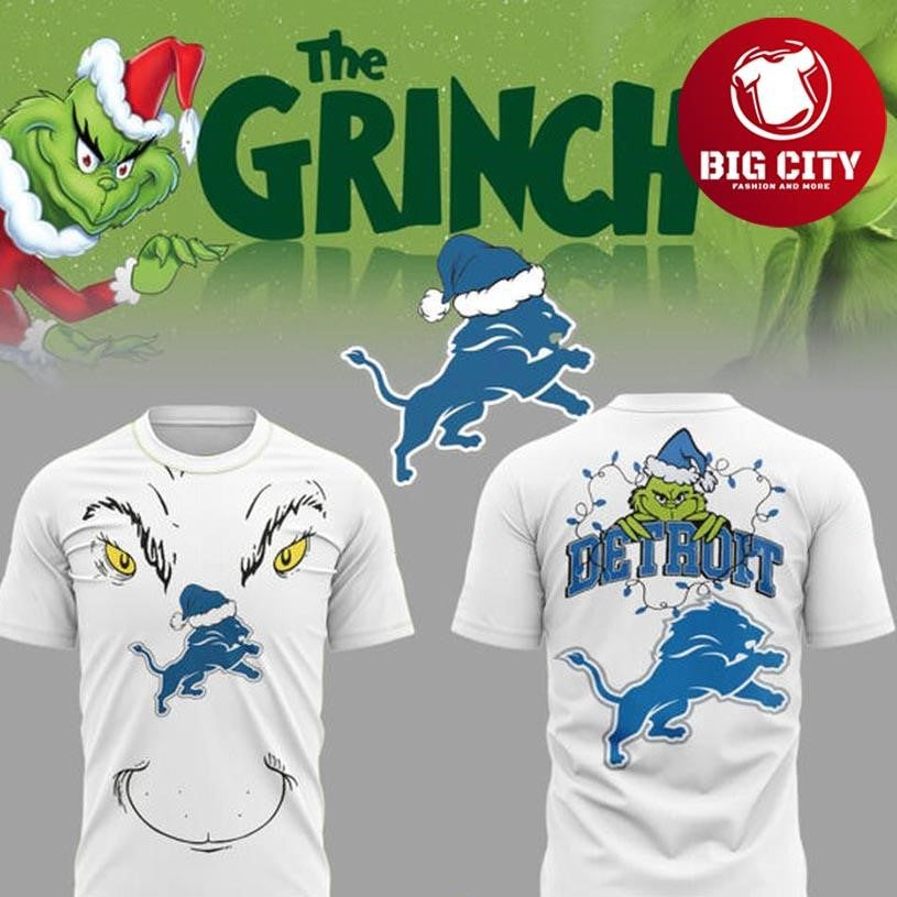 Detroit Lions Grinch Christmas 2025 Two Sided Shirt Unisex T-shirt, Sweatshirt, Hoodie, Long Sleeve Tee - T-Shirt, Sweatshirt, Hoodie