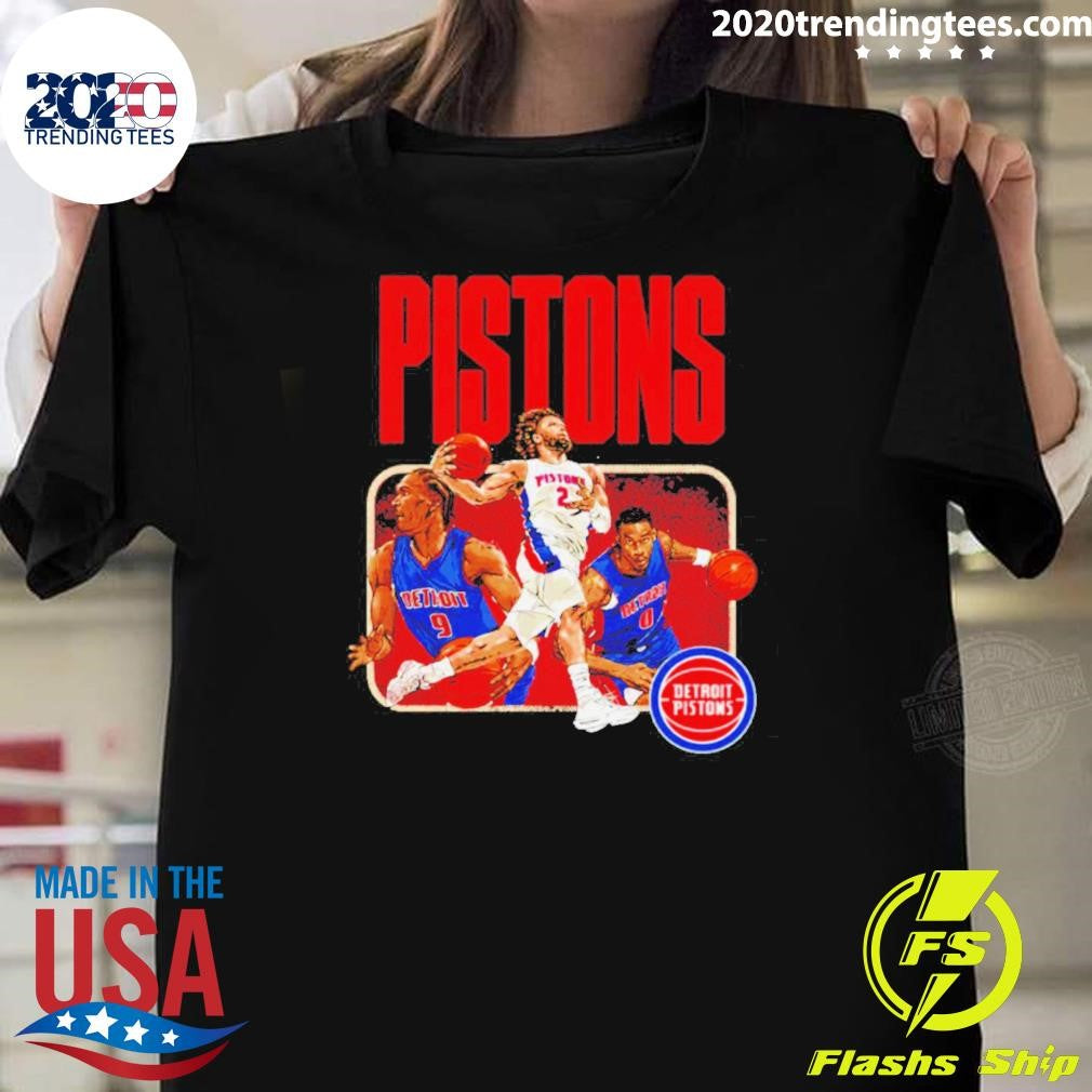 Detroit Pistons 2026 Playoffs Trio Graphic Shirt Unisex T-shirt, Sweatshirt, Hoodie, Long Sleeve Tee - T-Shirt, Sweatshirt, Hoodie