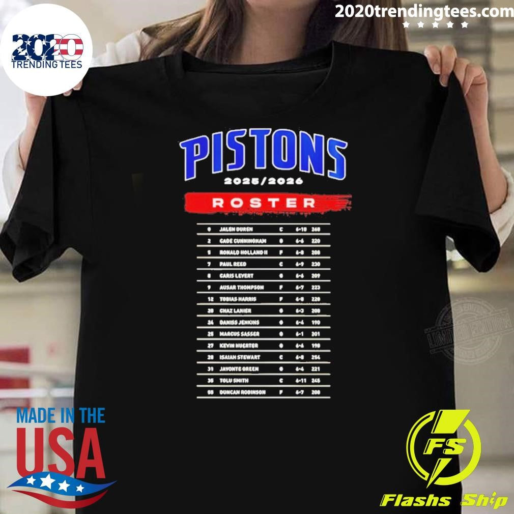 Detroit Pistons All Dawg Nba Playoffs 2025-26 Roster Shirt Unisex T-shirt, Sweatshirt, Hoodie, Long Sleeve Tee - T-Shirt, Sweatshirt, Hoodie