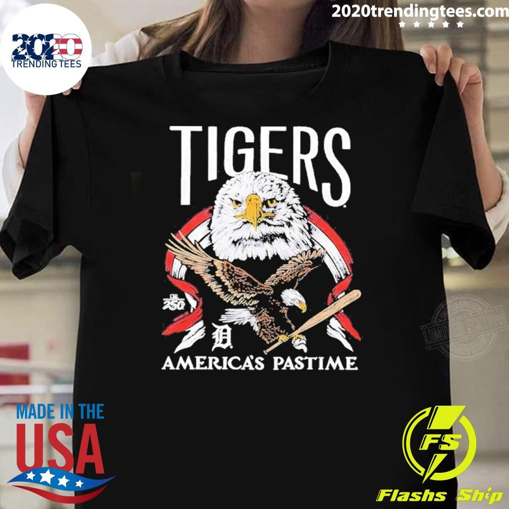 Detroit Tigers Americas Pastime 250th Celebration Bald Eagle Shirt Unisex T-shirt, Sweatshirt, Hoodie, Long Sleeve Tee - T-Shirt, Sweatshirt, Hoodie