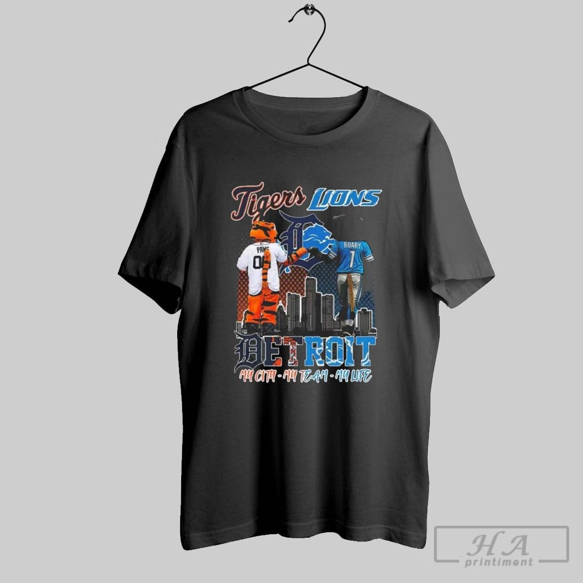 Detroit Tigers And Lions Mascot Sporty 2025 My City My Team My Life Unisex T-shirt, Sweatshirt, Hoodie, Long Sleeve Tee - T-Shirt, Sweatshirt, Hoodie