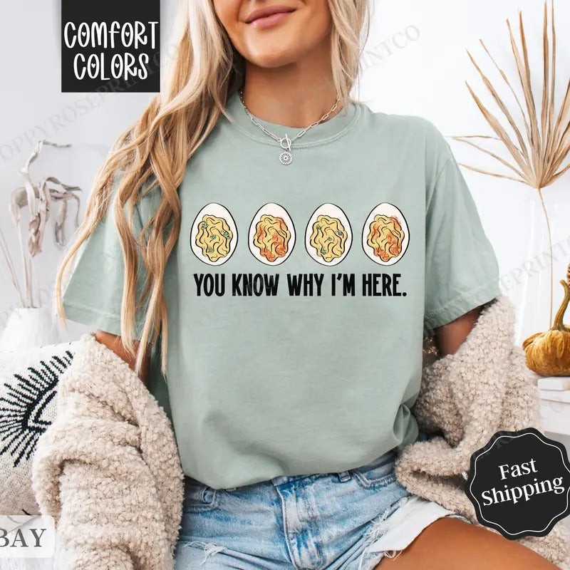 Deviled Egg Thanksgiving Shirt Comfort Colors Funny Shirt Fall Womenswear T-Shirts, Hoodie, Sweatshirt - T-Shirt, Sweatshirt, Hoodie