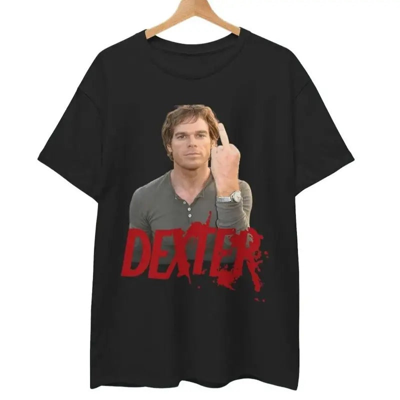 Dexter Morgan "Middle Finger" Vintage Rock Bootleg New Menswear Streetwear Casual T-Shirts, Hoodie, Sweatshirt - T-Shirt, Sweatshirt, Hoodie