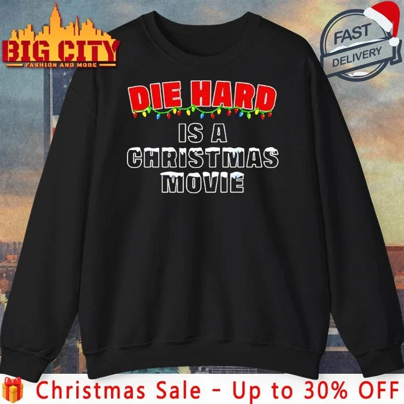 Die Hard christmas light Is A Christmas Movie shirt Unisex T-shirt, Sweatshirt, Hoodie, Long Sleeve Tee - T-Shirt, Sweatshirt, Hoodie