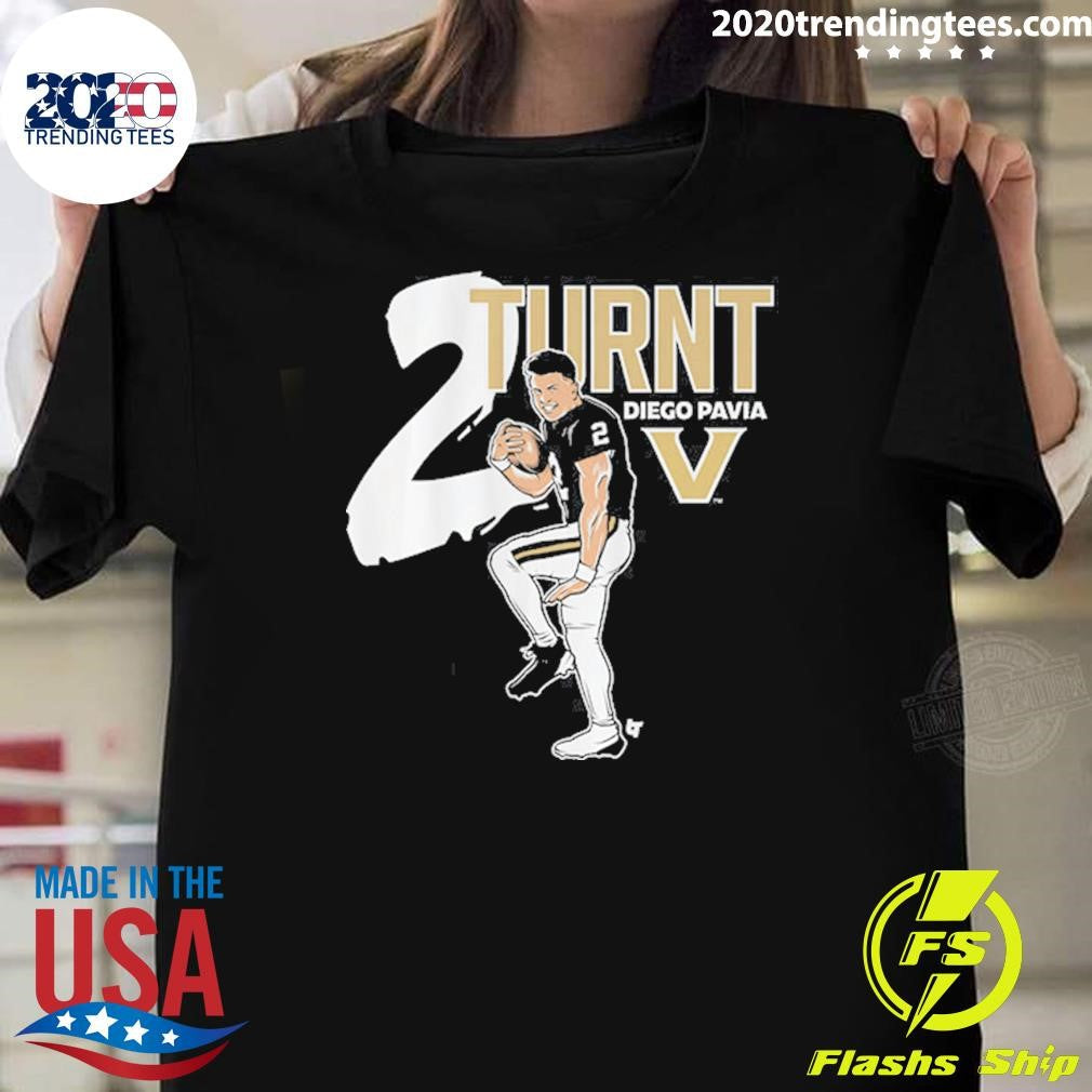 Diego Pavia 2 Turnt Vanderbilt Football 2026 Shirt Unisex T-shirt, Sweatshirt, Hoodie, Long Sleeve Tee - T-Shirt, Sweatshirt, Hoodie