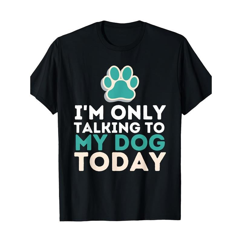 Dog Lover 100% Cotton Regular Fit Crew Neck Short Sleeve Slight Stretch Geometric Dog Paw & Text Pattern Casual Top Made USA T-Shirts, Hoodie, Sweatshirt - T-Shirt, Sweatshirt, Hoodie