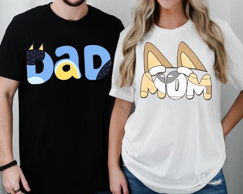 Dog Mom Shirt Mom Dad Shirts Couple T-Shirts, Hoodie, Sweatshirt - T-Shirt, Sweatshirt, Hoodie