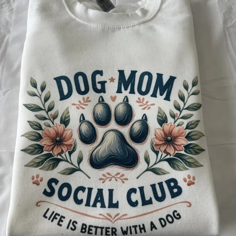 Dog Mom Social Club Comfy T-Shirts, Hoodie, Sweatshirt - T-Shirt, Sweatshirt, Hoodie