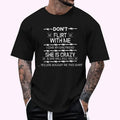 Don'T Flirt Me I Love My Girlfriend She Is Crazy Regular Fit Letter Round Neck Casual Short Sleeve Crew Neck Shirt Summer Top Daily T-Shirts, Hoodie, Sweatshirt - T-Shirt, Sweatshirt, Hoodie