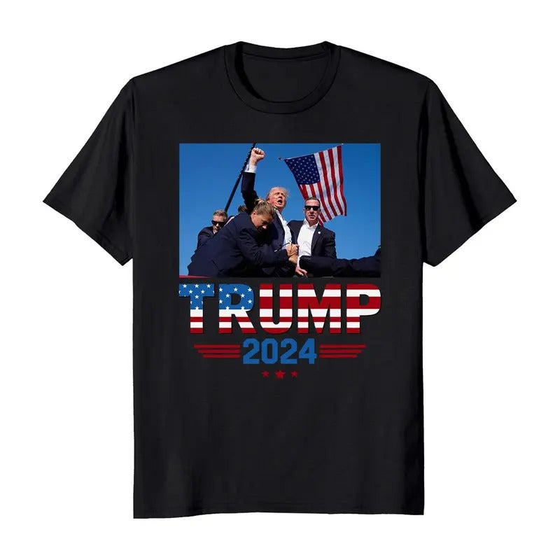 Donald Trump 2024 Shot Election Rally Cotton Fabric T-Shirts, Hoodie, Sweatshirt - T-Shirt, Sweatshirt, Hoodie