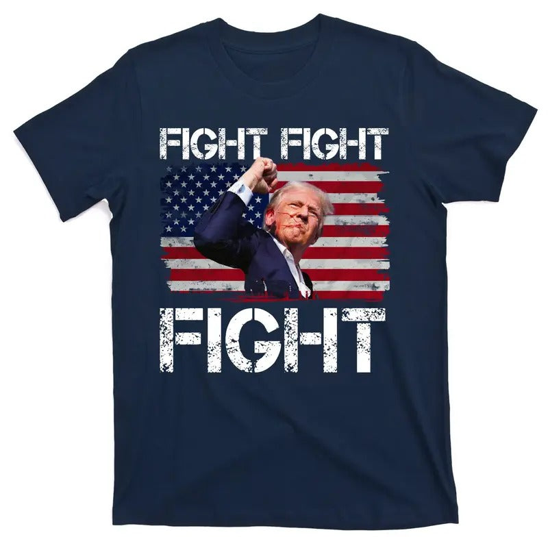Donald Trump Fight Fight Fight USA Flag You Missed 2024 T-Shirts, Hoodie, Sweatshirt - T-Shirt, Sweatshirt, Hoodie