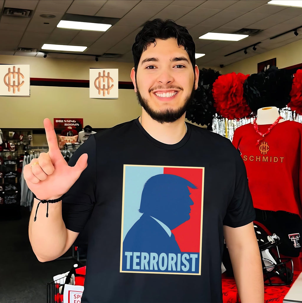 Donald Trump Terrorist 2026 paint shirt Unisex T-shirt, Sweatshirt, Hoodie, Long Sleeve Tee - T-Shirt, Sweatshirt, Hoodie