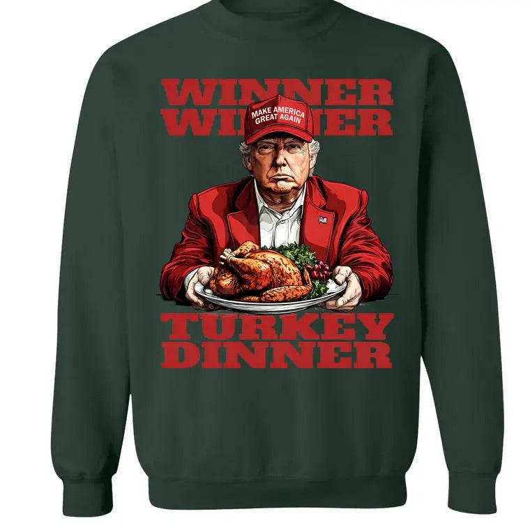 Donald Trump Winner Winner Turkey Dinner Shirt President Trump 47 Trump Won T-Shirts, Hoodie, Sweatshirt - T-Shirt, Sweatshirt, Hoodie