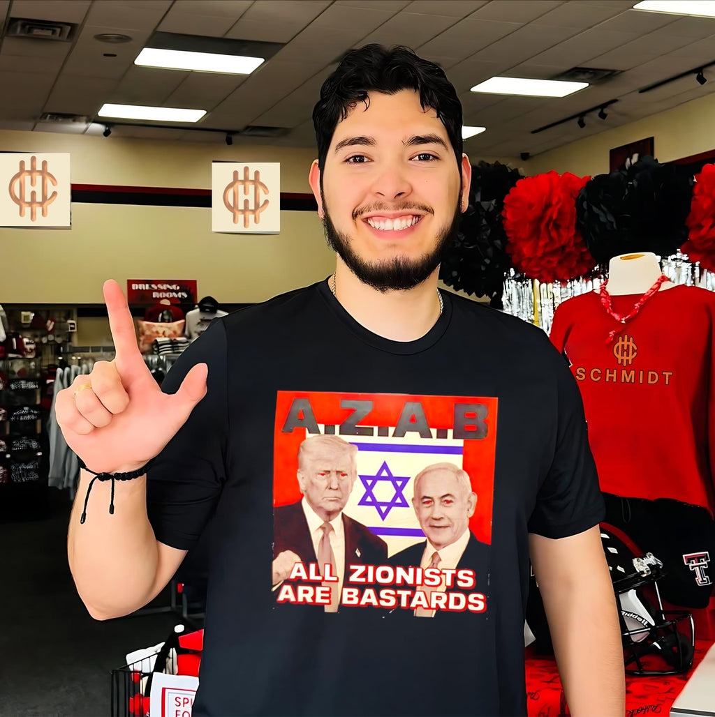 Donald Trump and Benjamin Netanyahu AZAB All Zionists Are Bastards shirt Unisex T-shirt, Sweatshirt, Hoodie, Long Sleeve Tee - T-Shirt, Sweatshirt, Hoodie