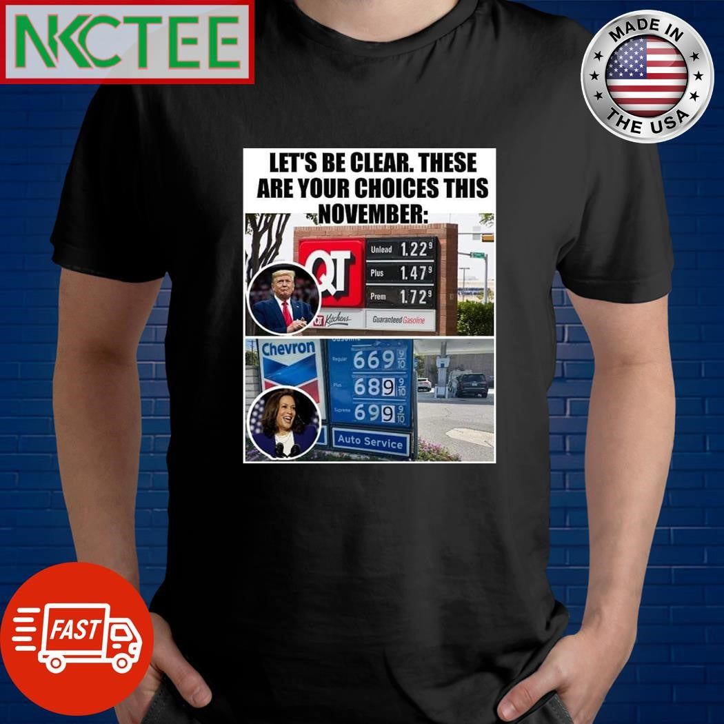 Donald Trump vs Kamala Harris let’s be clear these are your choices this November price shirt - T-Shirt, Sweatshirt, Hoodie