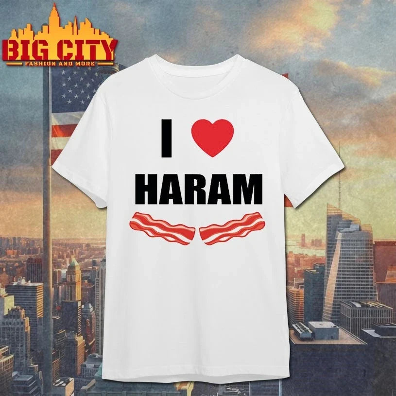 Dr Gumnaam Wearing I love haram bacon shirt Unisex T-shirt, Sweatshirt, Hoodie, Long Sleeve Tee - T-Shirt, Sweatshirt, Hoodie