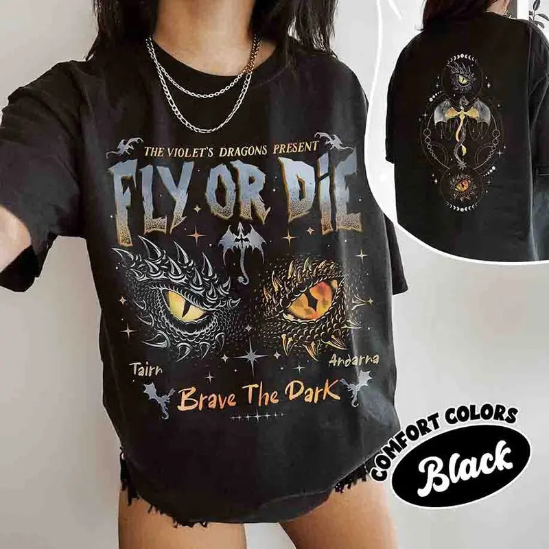 Dragon Rider Comfort Colors Shirt Onyx Storm Brave Dark Shirt Fly Die Fourth Wing Dragon Books Lover T-Shirts, Hoodie, Sweatshirt - T-Shirt, Sweatshirt, Hoodie