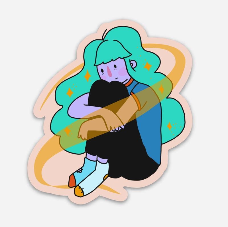 Dreaming Girl High Quality Vinyl Sticker 2.5" X 3" T-Shirts, Hoodie, Sweatshirt - T-Shirt, Sweatshirt, Hoodie