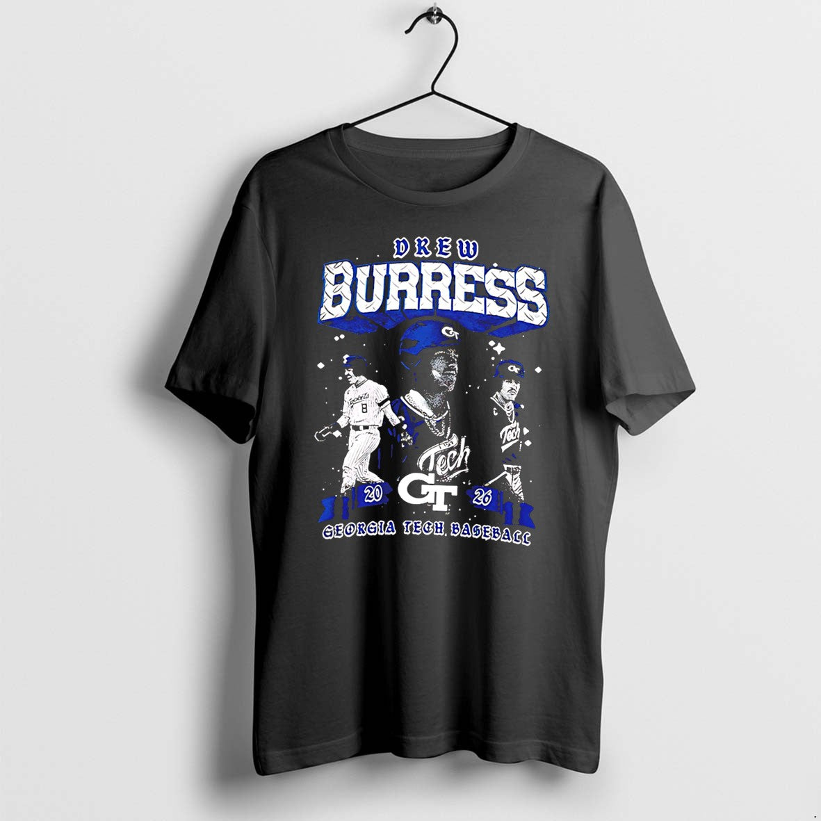Drew Burress Georgia Tech Yellow Jackets Illustrated Tee Tshirts Sweater Unisex T-shirt, Sweatshirt, Hoodie, Long Sleeve Tee - T-Shirt, Sweatshirt, Hoodie
