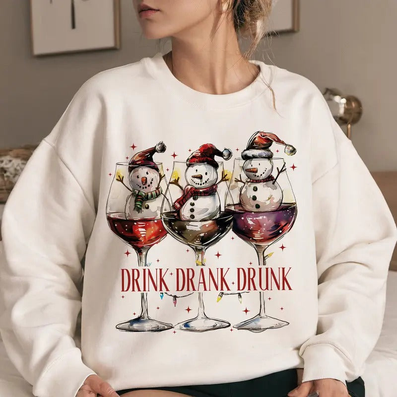 Drink Drank Drunk Season Clothes Funny Shirt Snowman Festive Season T-Shirts, Hoodie, Sweatshirt - T-Shirt, Sweatshirt, Hoodie