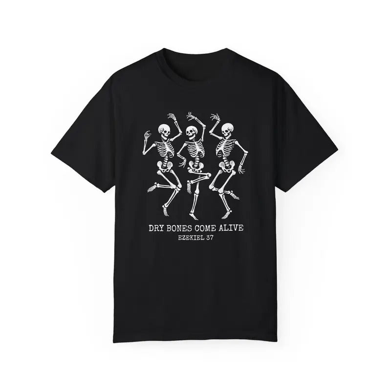 Dry Bones Come Alive Ezekiel 37 Christian Halloween Halloween Shirt Dancing Skeleton Shirt Cotton T-Shirts, Hoodie, Sweatshirt - T-Shirt, Sweatshirt, Hoodie