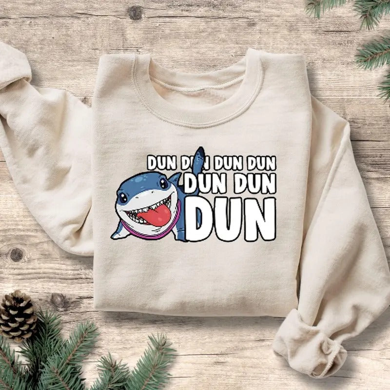 Dun Dun Dun Shark Womenswear Fabric T-Shirts, Hoodie, Sweatshirt - T-Shirt, Sweatshirt, Hoodie
