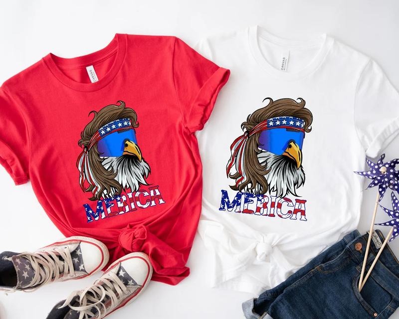 Eagle Merica Shirt Merica Mullet Eagle Shirt American Eagle American Flag 4th July Shirt Independence Day Shirt 4th July Menswear Top Underwear T-Shirts, Hoodie, Sweatshirt - T-Shirt, Sweatshirt, Hoodie
