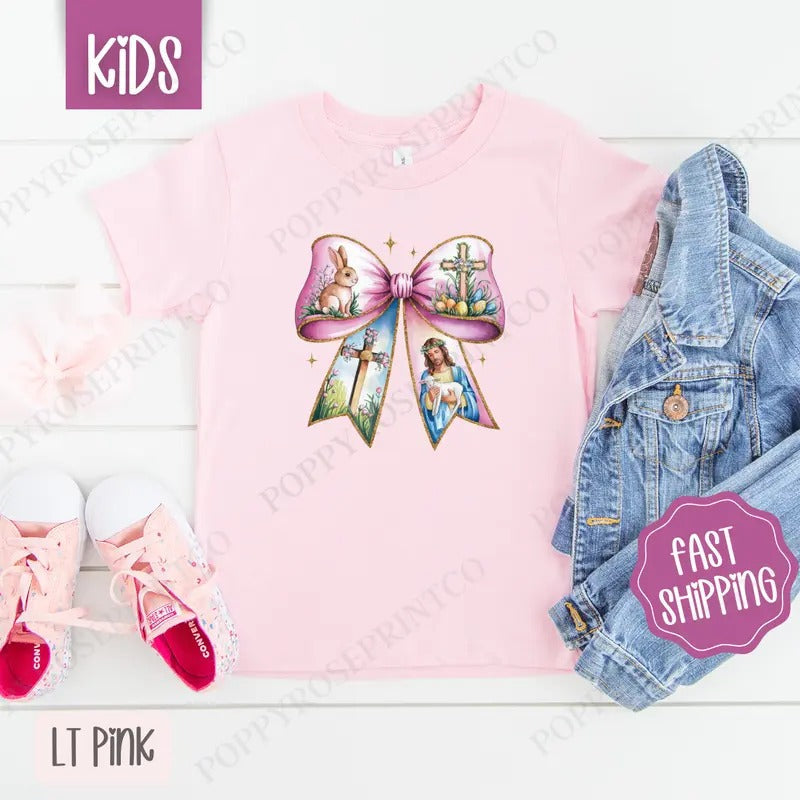 Easter Bow 2 Shirt Easter Children'S Cute Coquette Gildan T-Shirts, Hoodie, Sweatshirt - T-Shirt, Sweatshirt, Hoodie