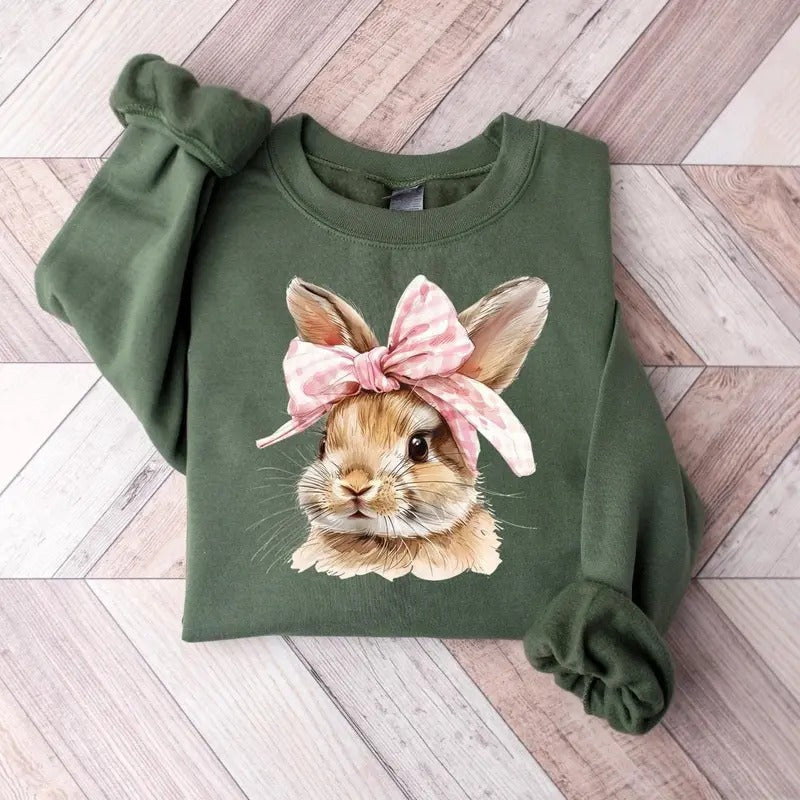 Easter Bunny Retro Easter Coquette Bow Bunny Shirt Easter Bunny Cute Bunny Easter Day Bunny T-Shirts, Hoodie, Sweatshirt - T-Shirt, Sweatshirt, Hoodie