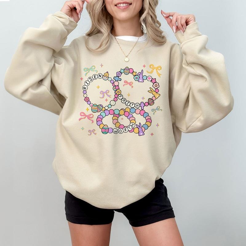 Easter Friendship Bracelet Shirt Faith Based Easter Risen Faith Worth Shirt Cute Pastel Christian Easter Shirt T-Shirts, Hoodie, Sweatshirt - T-Shirt, Sweatshirt, Hoodie