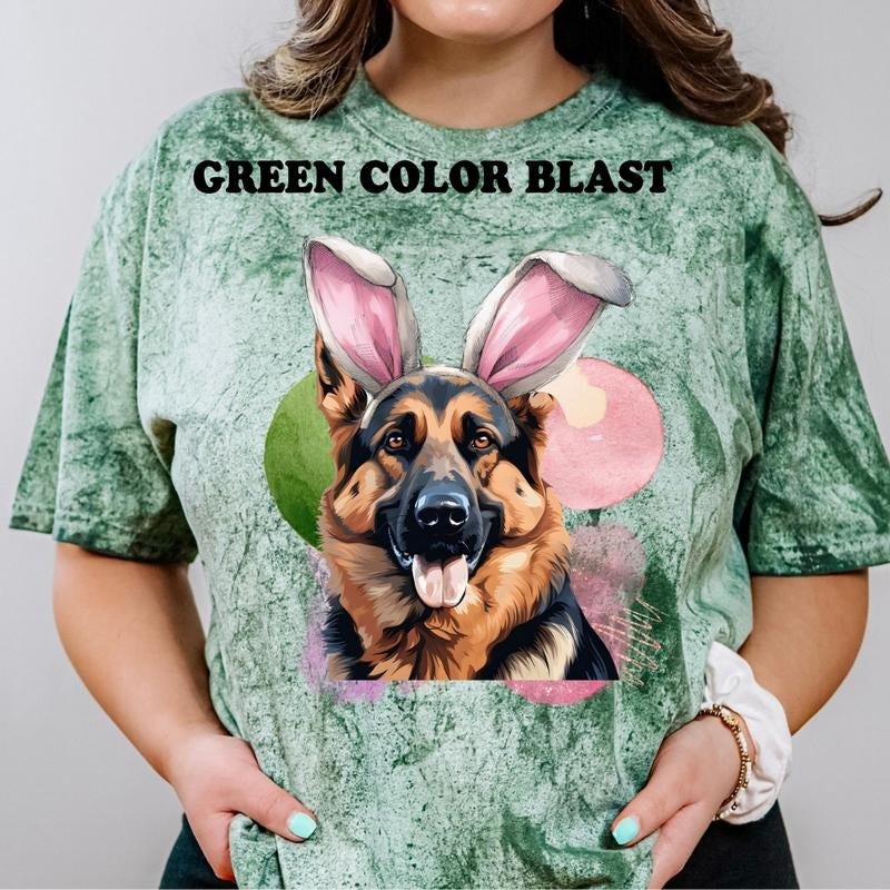 Easter German Shepherd Shirt ~ Relaxed Fit Printed USA Womenswear Casual Comfort Cotton T-Shirts, Hoodie, Sweatshirt - T-Shirt, Sweatshirt, Hoodie