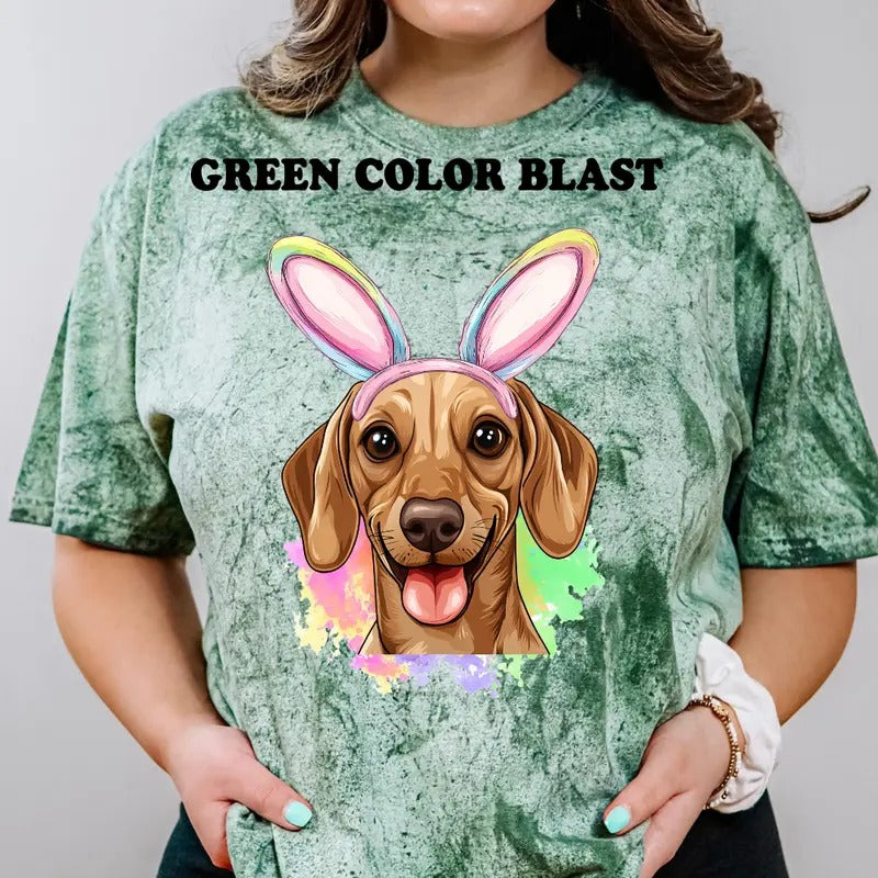 Easter Light Brown Dachshund Shirt ~ Relaxed Fit Printed USA Womenswear Casual Comfort Cotton T-Shirts, Hoodie, Sweatshirt - T-Shirt, Sweatshirt, Hoodie