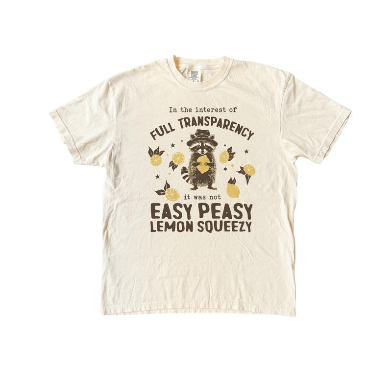 Easy Peasy Lemon Squeezy Shirt Funny Raccoon Shirt Comfort Colors Shirt SummerT Shirt Funny Saying Silly T-Shirts, Hoodie, Sweatshirt - T-Shirt, Sweatshirt, Hoodie