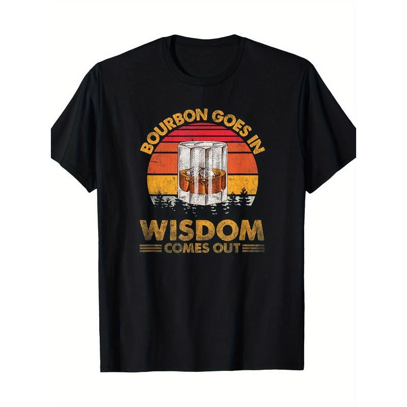 Easygoing Elegance Bourbon Wisdom" Cotton 100% Pure Short Sleeve Crew Neck Casual Fit Geometric Print All Seasons Made USA T-Shirts, Hoodie, Sweatshirt - T-Shirt, Sweatshirt, Hoodie