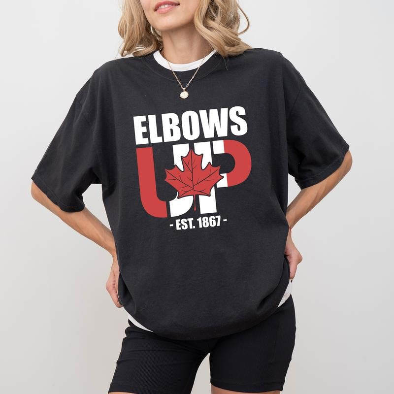 Elbows Up Comfort Colors Shirt Canada Est 1867 Canadian Pride Never 51 Patriotic Outfits Support Canada Shirt T-Shirts, Hoodie, Sweatshirt - T-Shirt, Sweatshirt, Hoodie