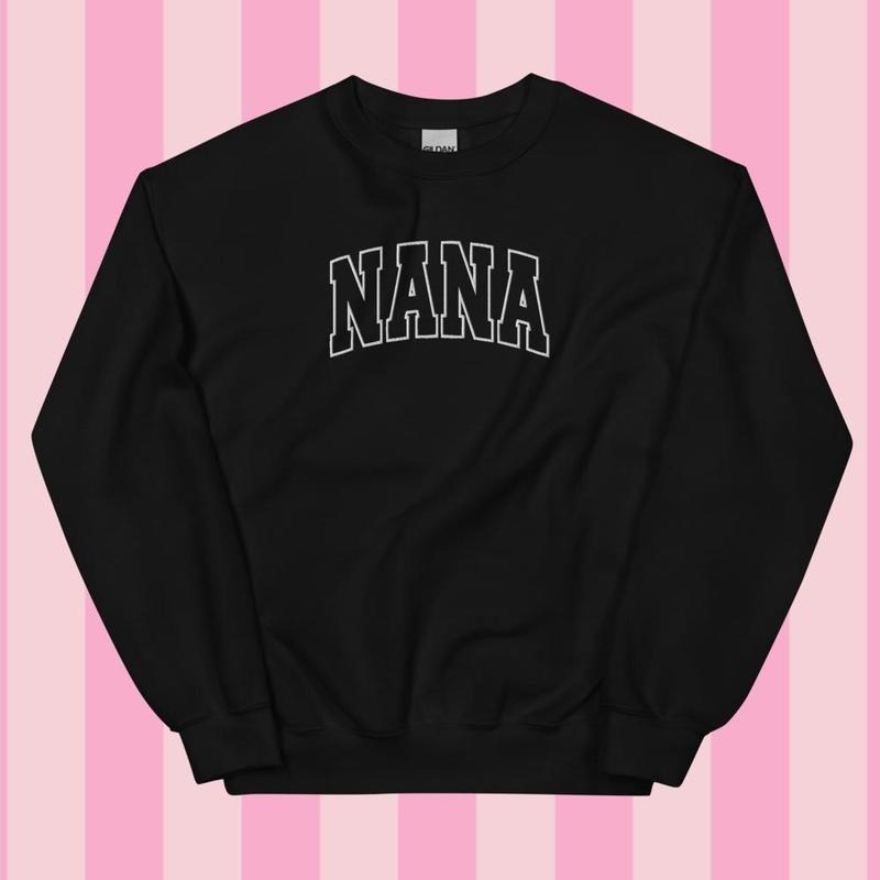Embroidered White Thread NANA Varsity Relaxed Fit Printed USA Womenswear Casual Comfortable T-Shirts, Hoodie, Sweatshirt - T-Shirt, Sweatshirt, Hoodie