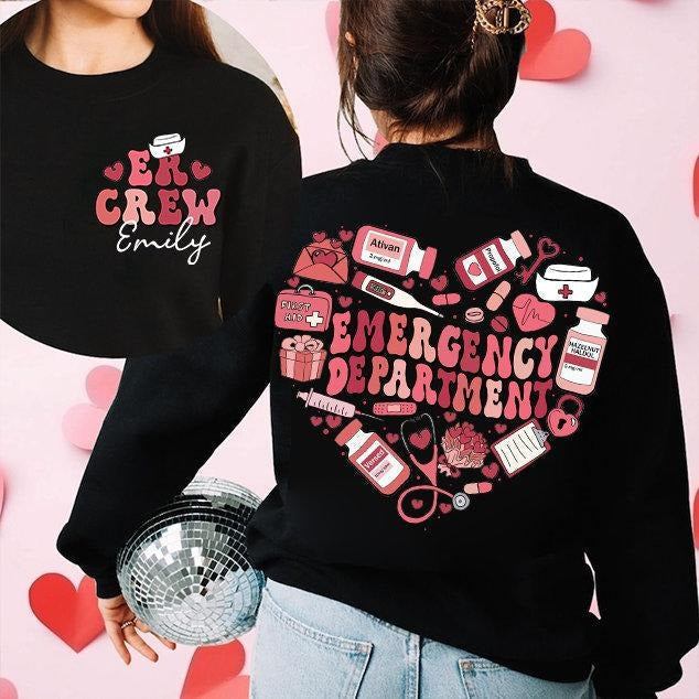 Emergency Department Valentine Png Valentine Er Nurse Png Emergency Room Nurse Nurse Png Nursing Student Png Sublimation Sleeve Womenswear T-Shirts, Hoodie, Sweatshirt - T-Shirt, Sweatshirt, Hoodie