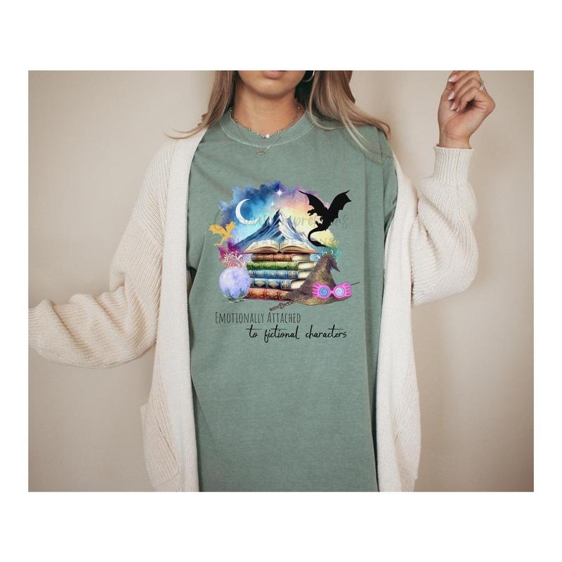 Emotionally Attached Fictional Characters Shirt Bookish Book Lover YA Fantasy Booktrovert Png Anti Social Book Club T-Shirts, Hoodie, Sweatshirt - T-Shirt, Sweatshirt, Hoodie