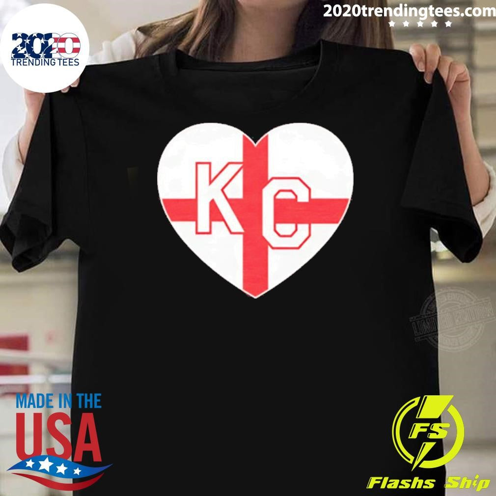 England Kansas City Kc In Heart Shirt Unisex T-shirt, Sweatshirt, Hoodie, Long Sleeve Tee - T-Shirt, Sweatshirt, Hoodie