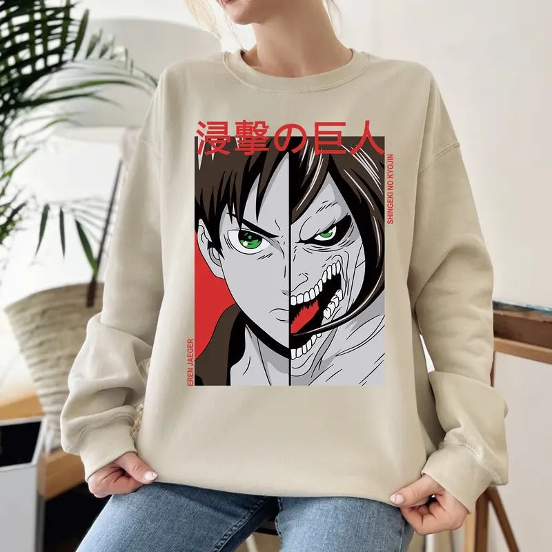 Eren Yeager 2 Form Anime T-Shirts, Hoodie, Sweatshirt - T-Shirt, Sweatshirt, Hoodie