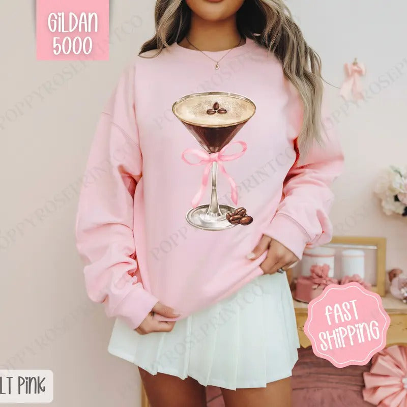 Espresso Martini Martini Bow Cute T-Shirts, Hoodie, Sweatshirt - T-Shirt, Sweatshirt, Hoodie