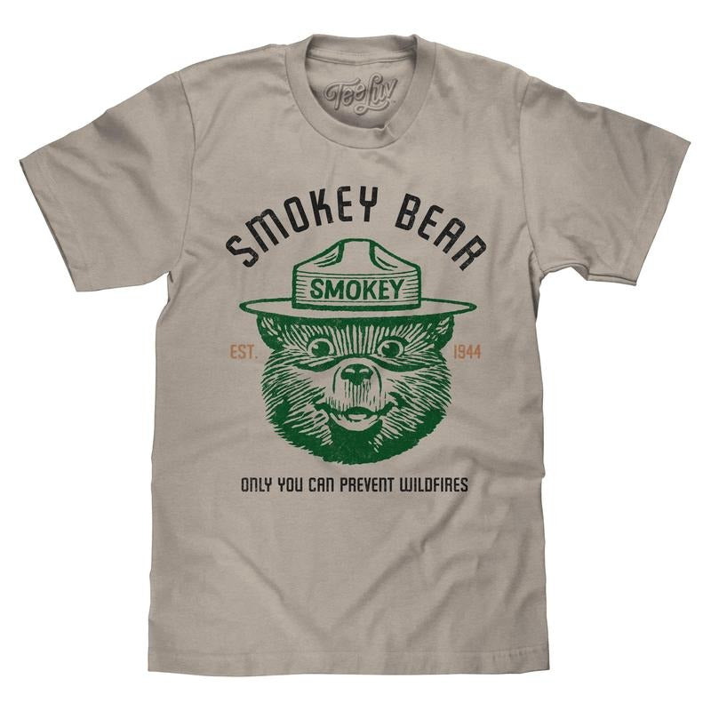 Est 1944 Smokey Bear Shirt Only You Can Prevent Wildfires Light Gray T-Shirts, Hoodie, Sweatshirt - T-Shirt, Sweatshirt, Hoodie
